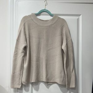 The White Company Cream Crew Neck Sweater in size medium